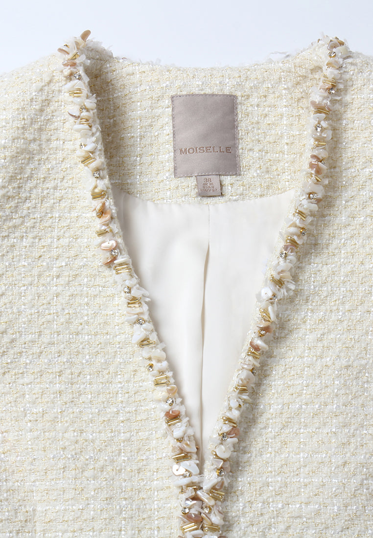 Crème Frange Tweed Jacket