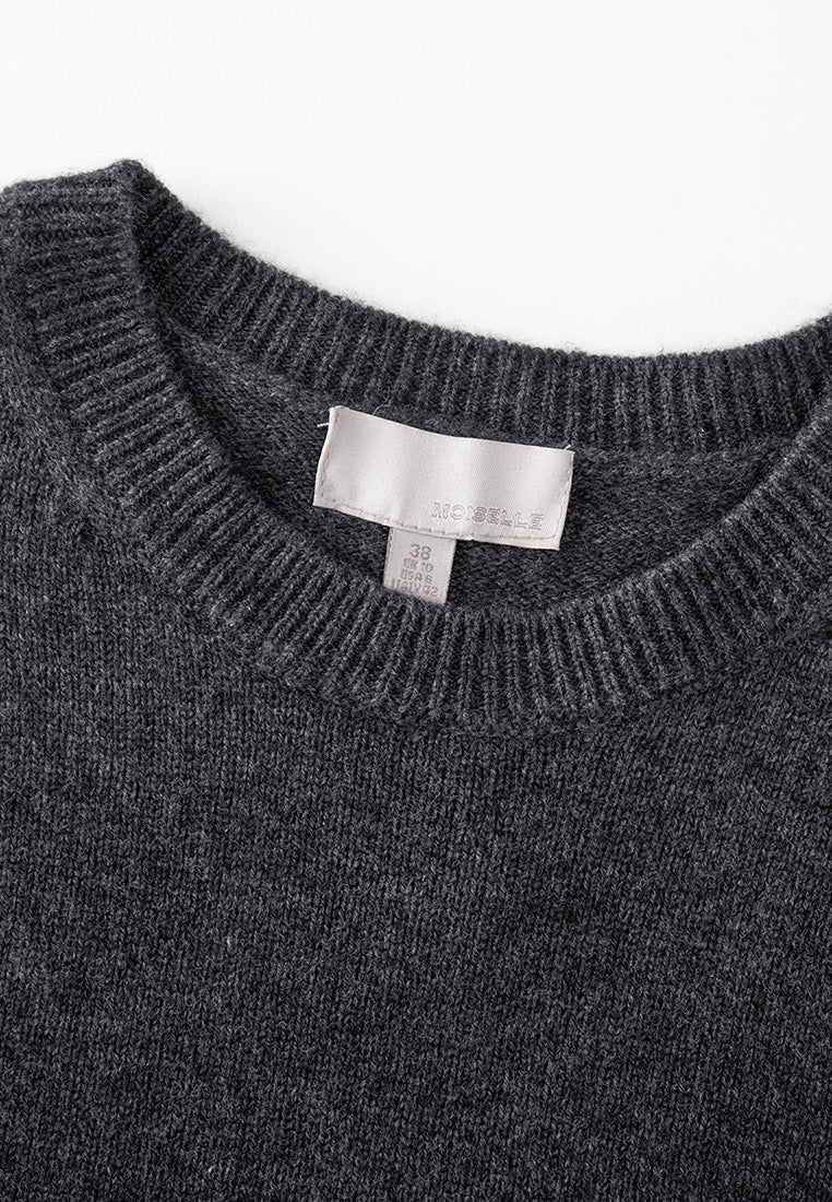 Ribbed-trim Mixed Cashmere Pullover