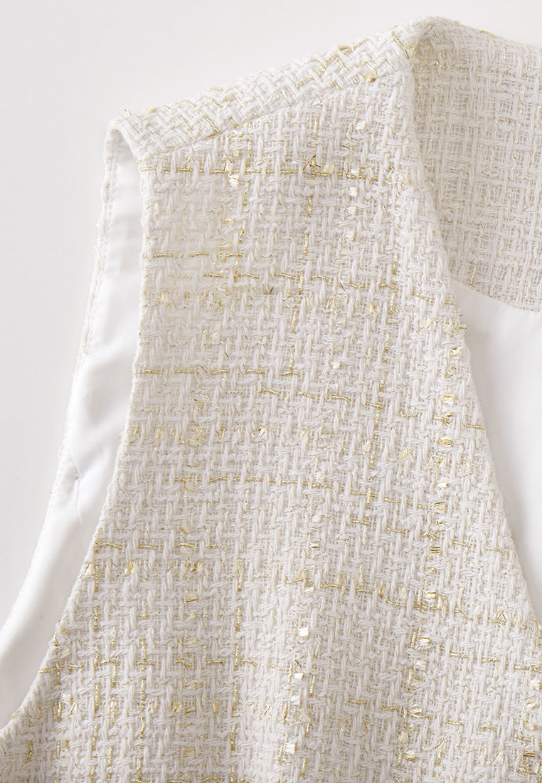 Golden Flower Button Slit-pocket Waistcoat