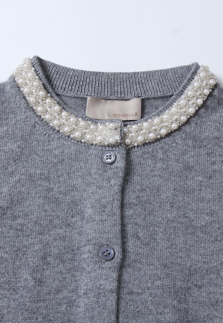 Broderie Fleurie Ribbed Knit Top