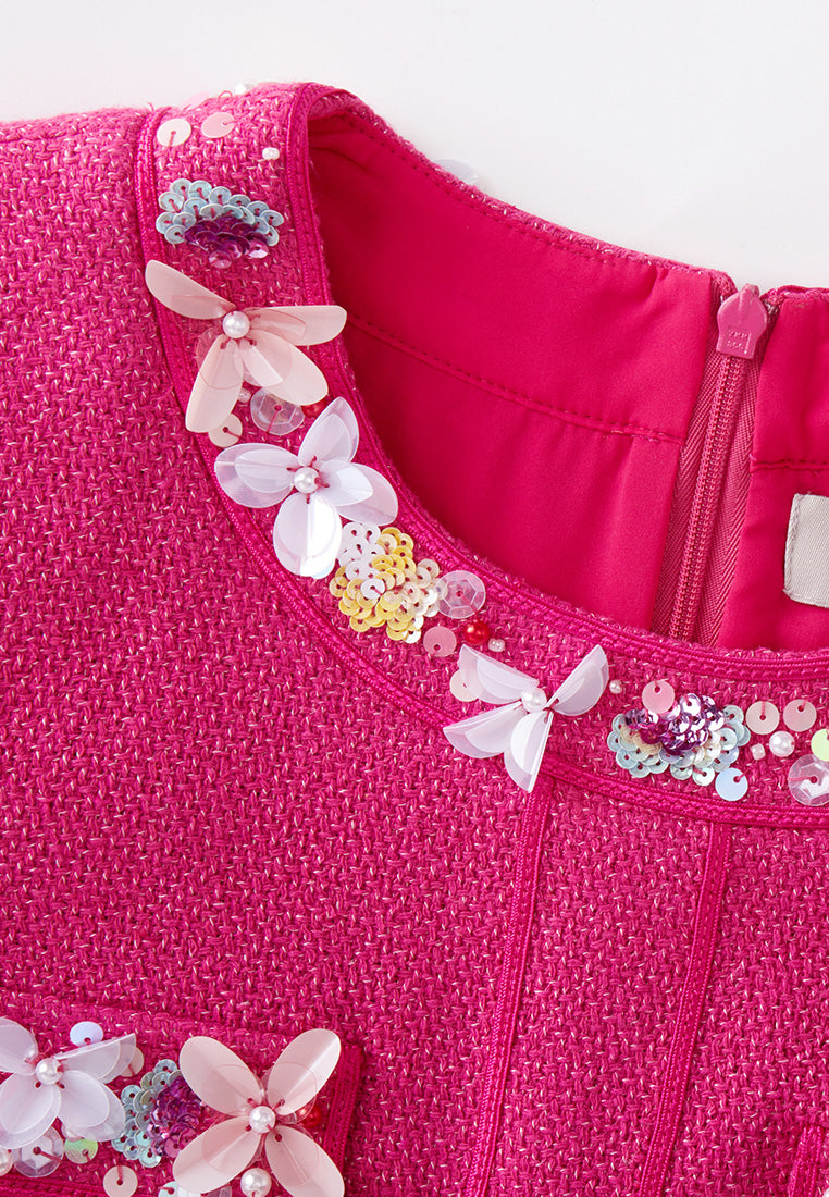 Dolly Vibrant Pink Embellished Dress