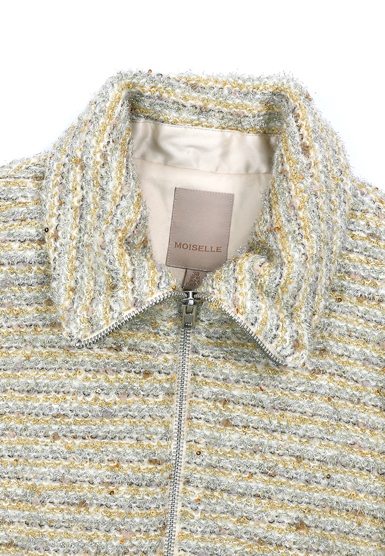 Perle Lumière Tweed Zip Jacket