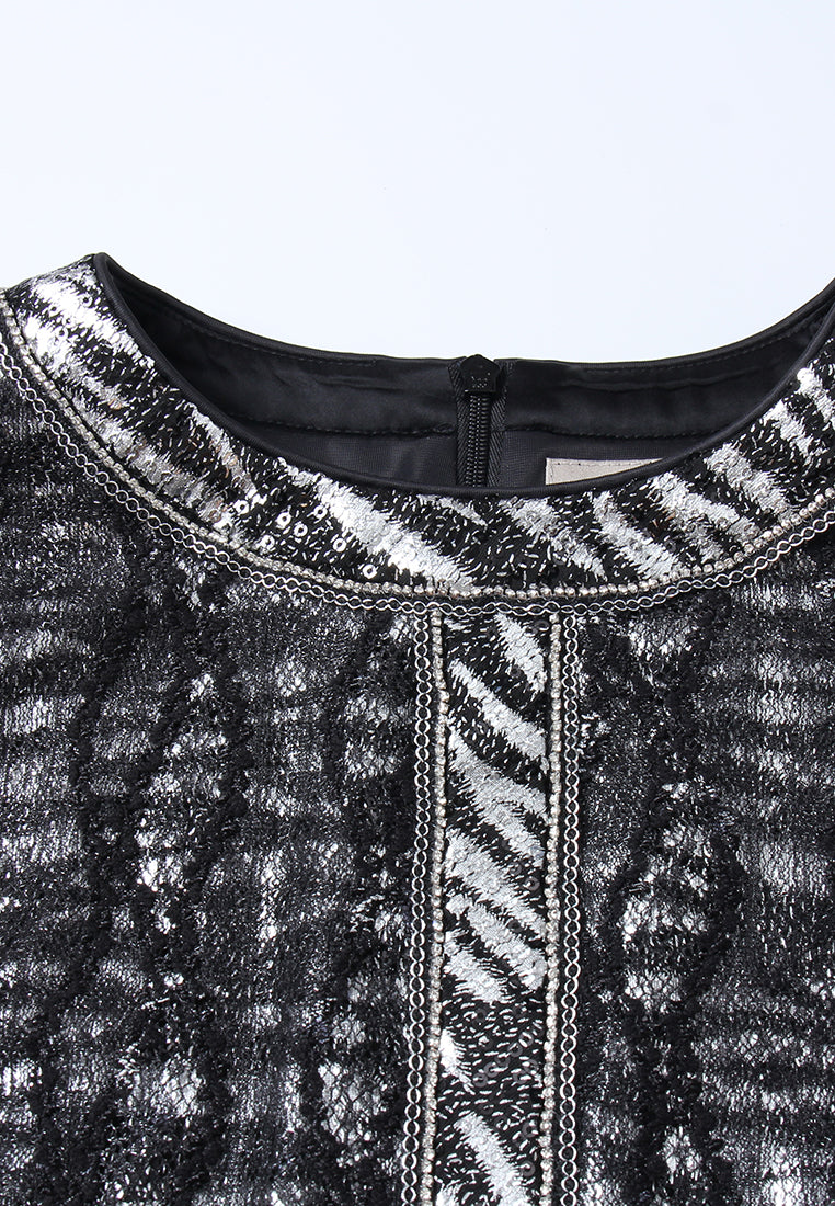 Noir Lumière Panel Midi Dress