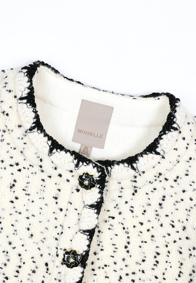 Blanc Tweed Trim Doré Jacket
