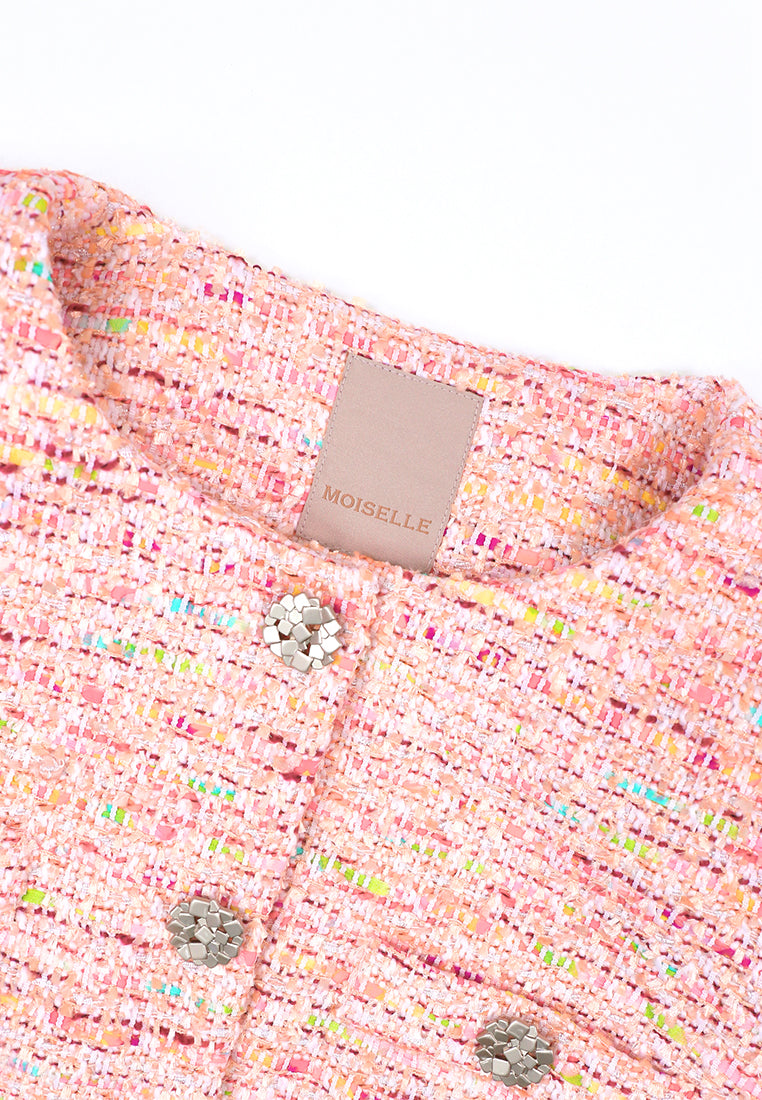 Rosé Tweed Prismatique Charme Jacket