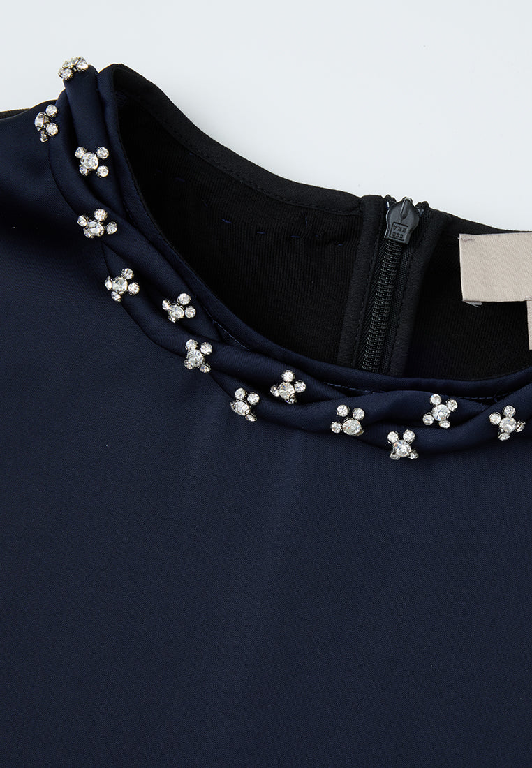 Slim-fit Braided-detail Crystal-embellished T-shirt