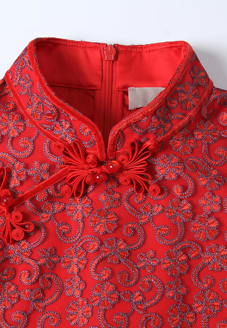 Rosette Vale High-Neck Dress