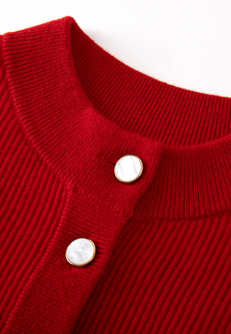 Slim-fit Ribbed-knit Cardigan