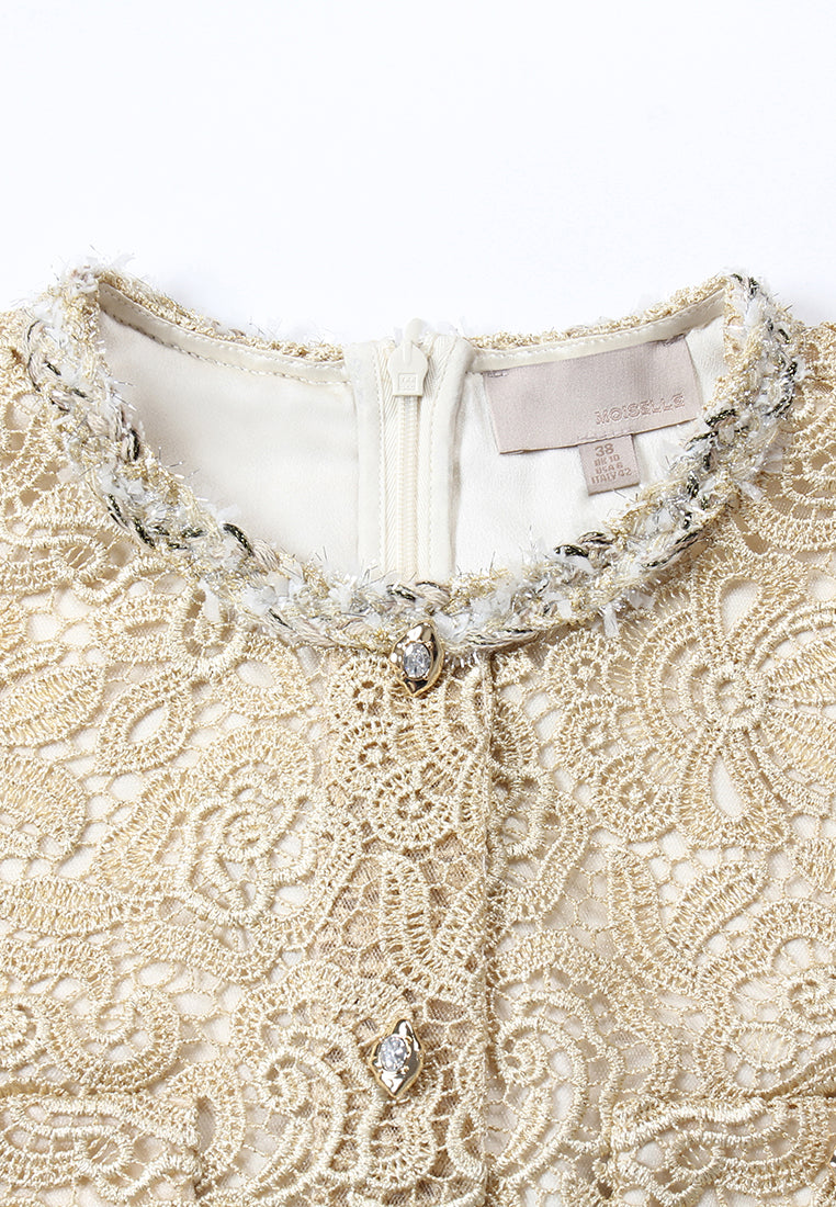 Champagne Lace Embellished Blouse