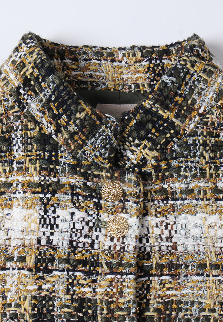 Checked Gardient Golden-trim Jacket