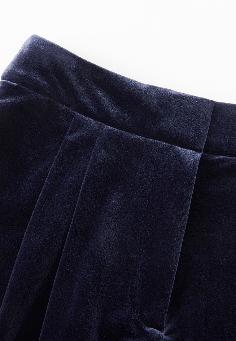 Velvet Wide-leg Elasticated Pants