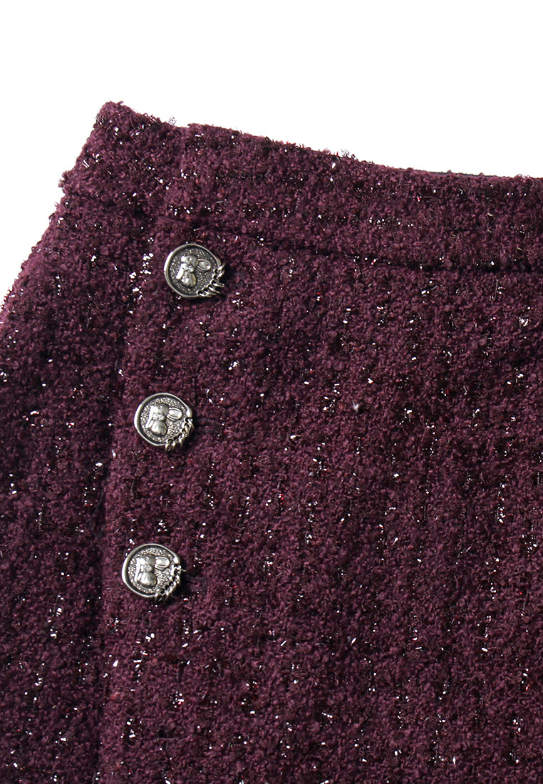 Bordeaux Éclat Wrap Skirt