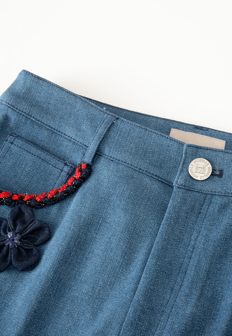 Braided-detail Sideseam Tsumami Zaiku Jeans