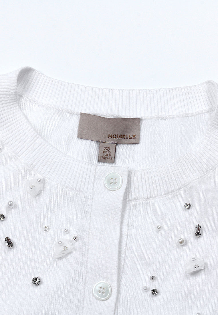 Enchanté Pearl Accent Cardigan