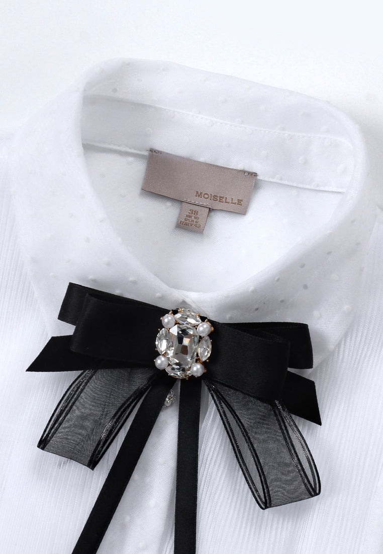 Ornate Ribbon Polka Blouse