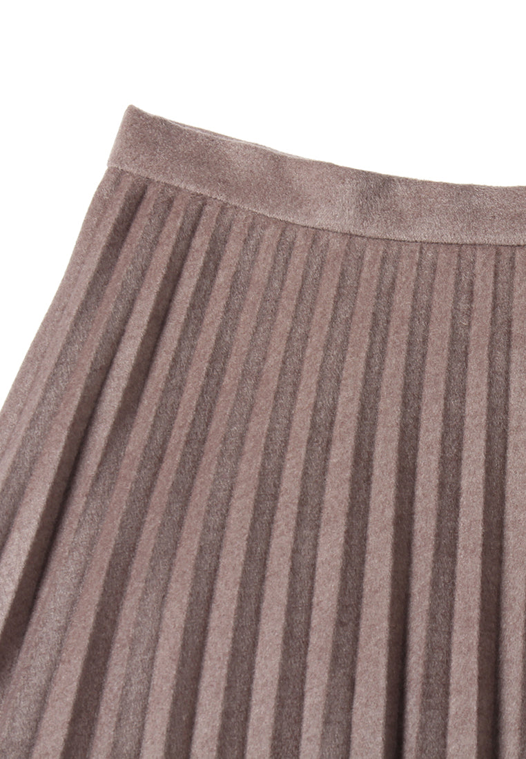 Plissé Noir Midi Skirt