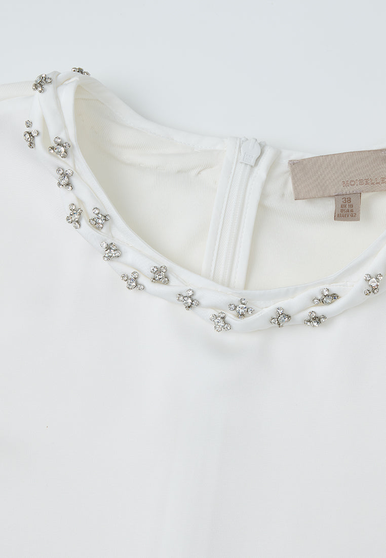 Slim-fit Braided-detail Crystal-embellished T-shirt