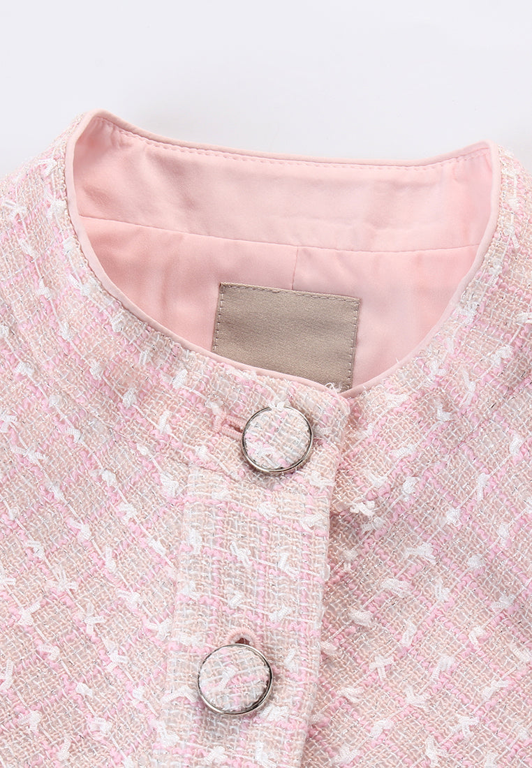 Rosé Lumière Tweed Vest
