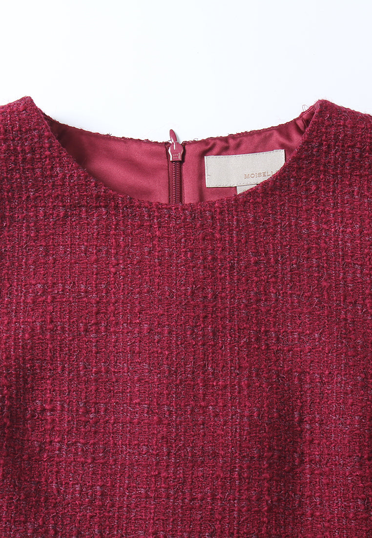 Bordeaux Bijou Pocket Dress