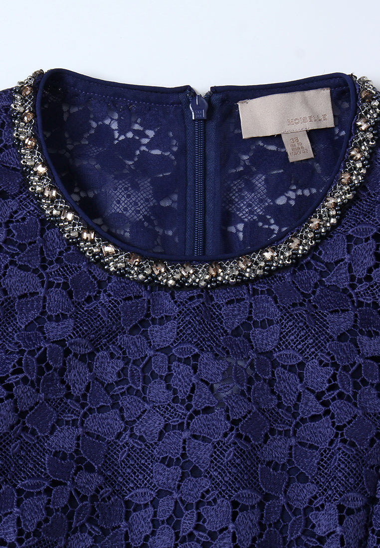 Robe en Dentelle Bleu Minuit
