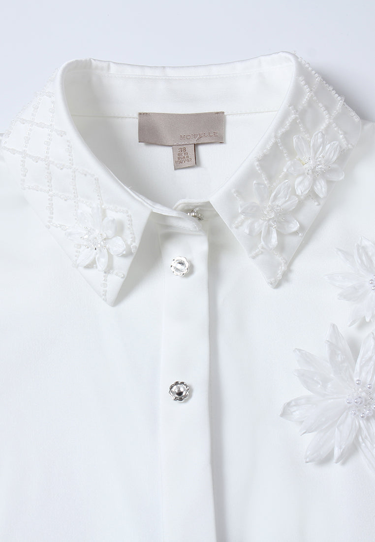 Fleur Lace Collar Embroidered Blouse