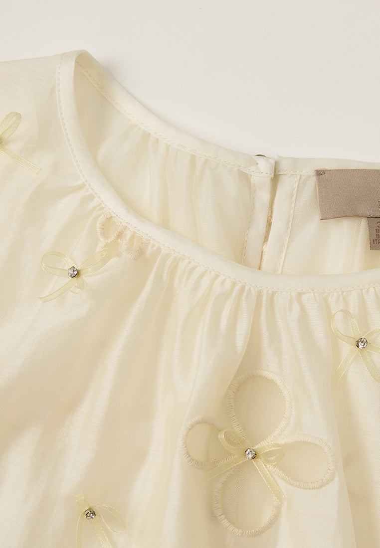 Perforated-detailing Embellished Cotton Blouse