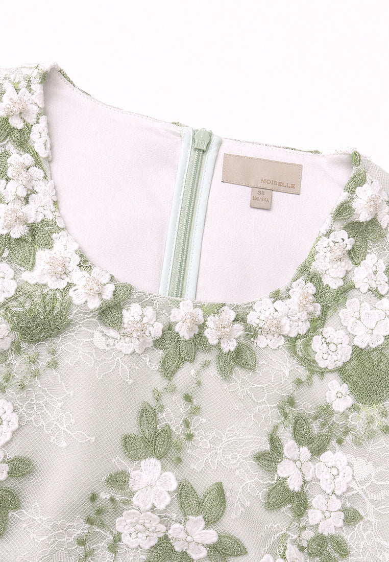 Vert Florale Sérénité Dress