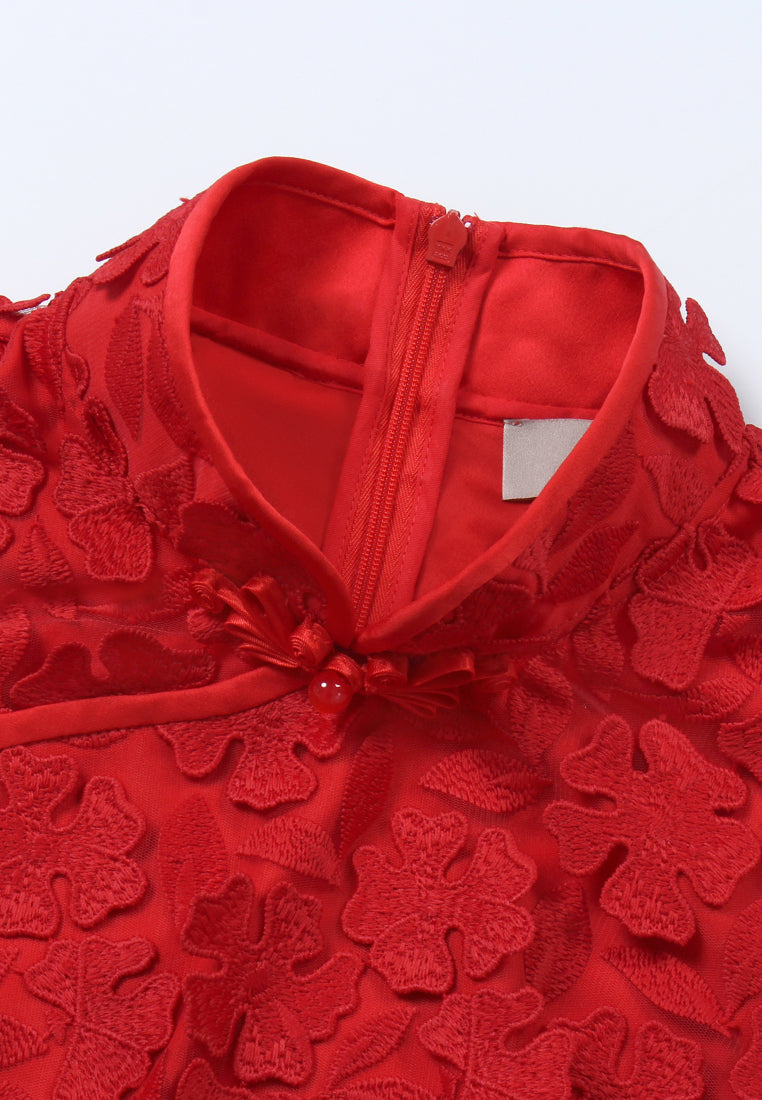 Scarlet Bloom Cheongsam Dress