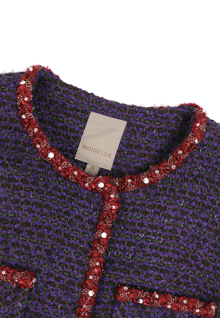 Violet Tweed Tresse Rouge Jacket