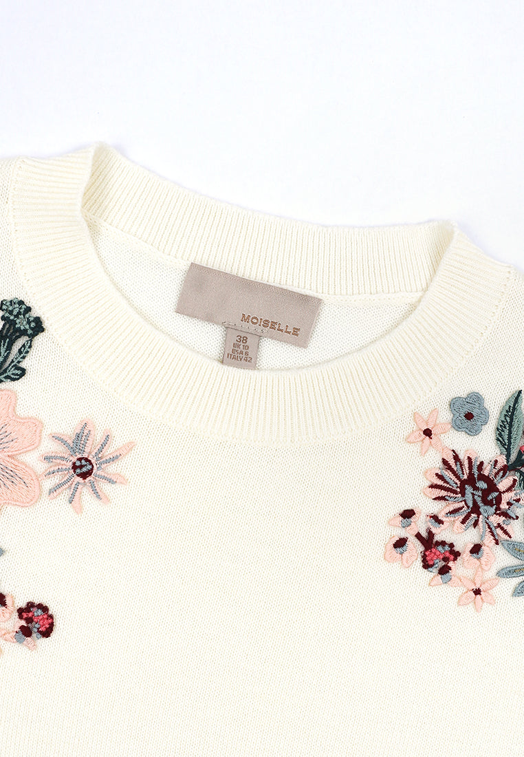 Fleur Étoilée Embellished Knit Sweater