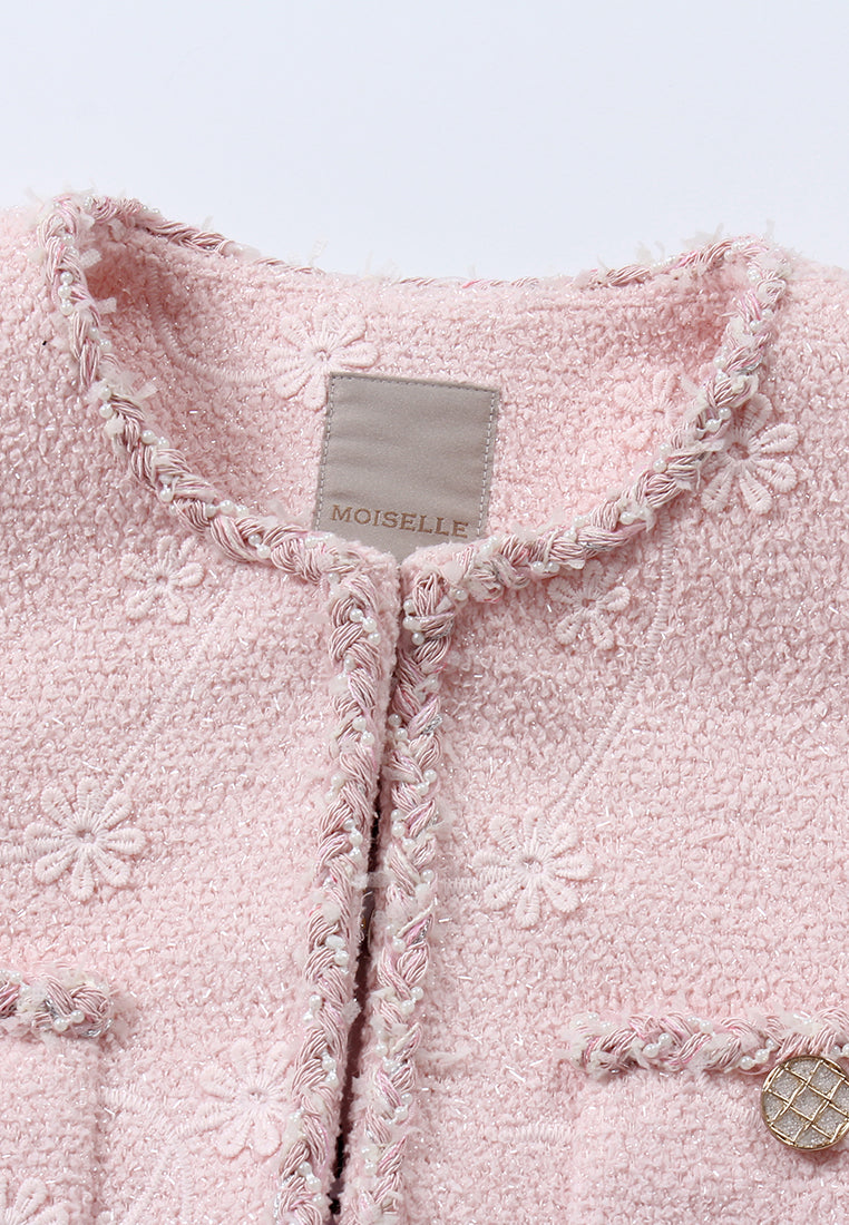 Blush Elegance Embroidered Coat