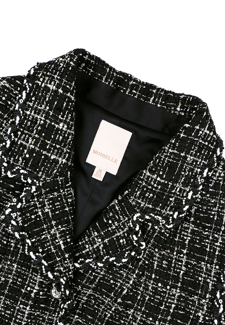 Noir Tweed Checkered Jacket