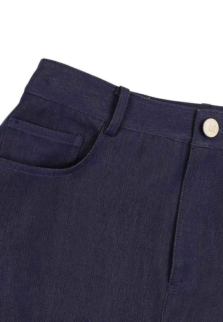 Bleu Héritage Denim Midi Skirt