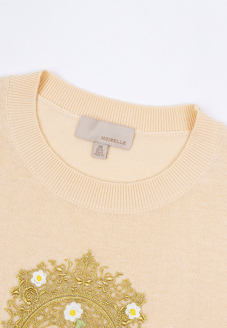 Jardin Héritage Embroidered Knit Sweater