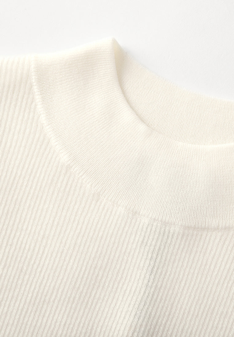 Logo-embroidered Ribbed-knit Crew-neck Top