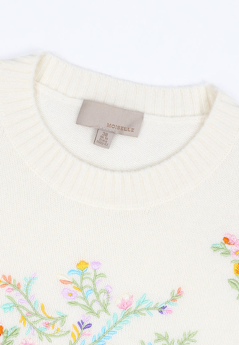 Jardin Enchanté Embroidered Cashmere Sweater