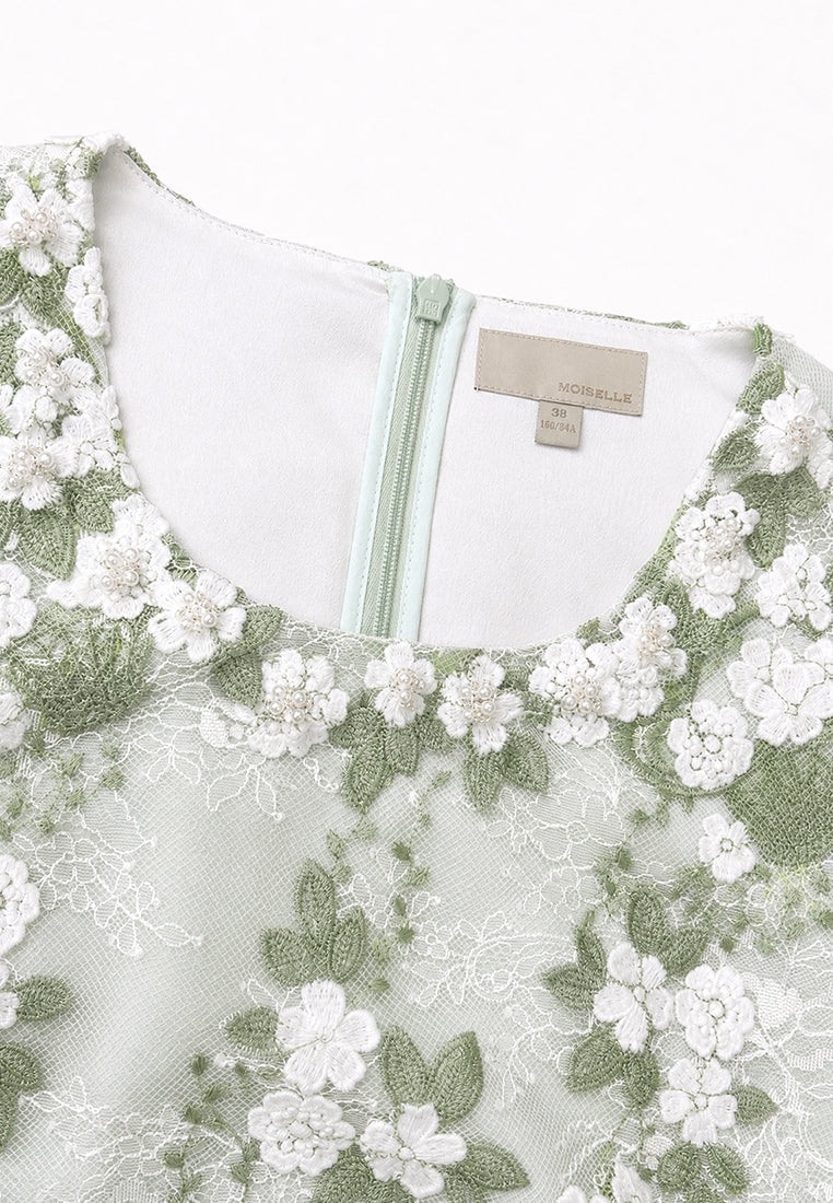 Vert Florale Sérénité Dress