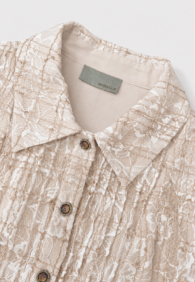 Beige Florale Harmonie Blouse