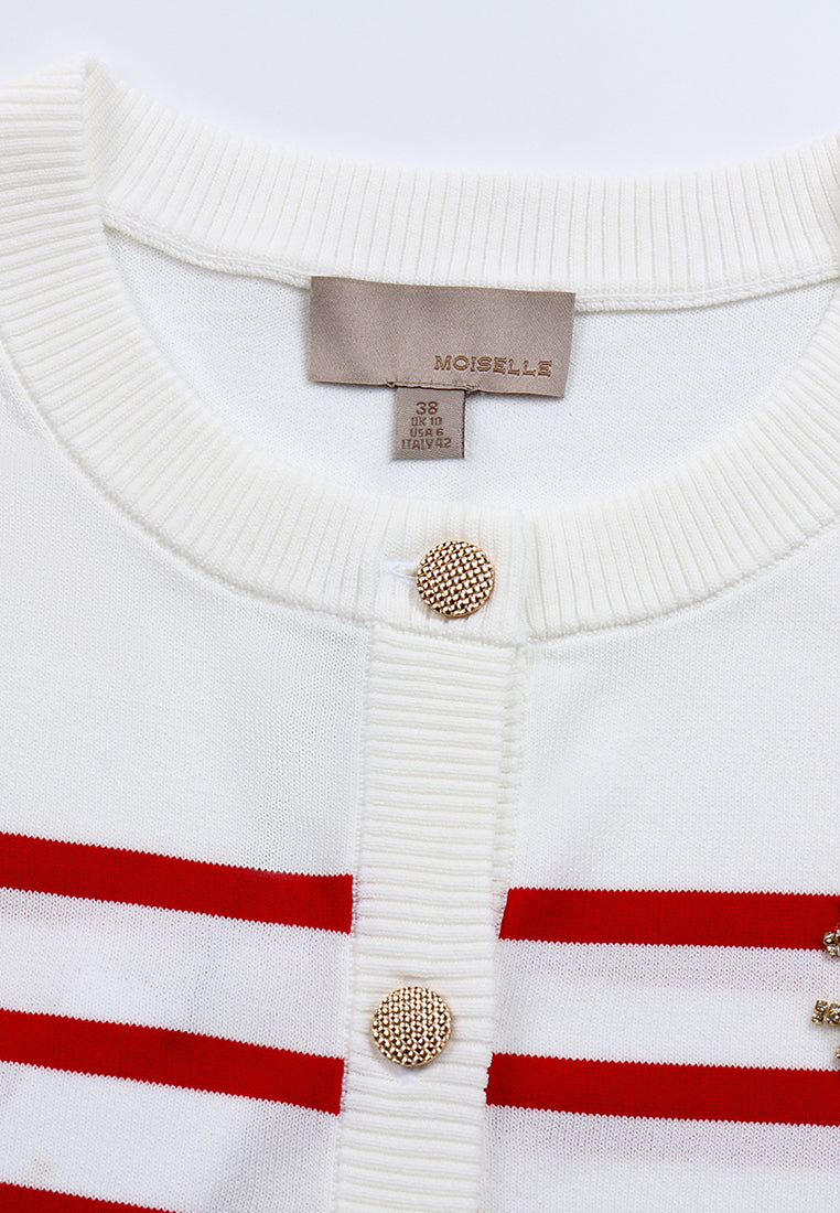 Nautical Stripe Knit Cardigan