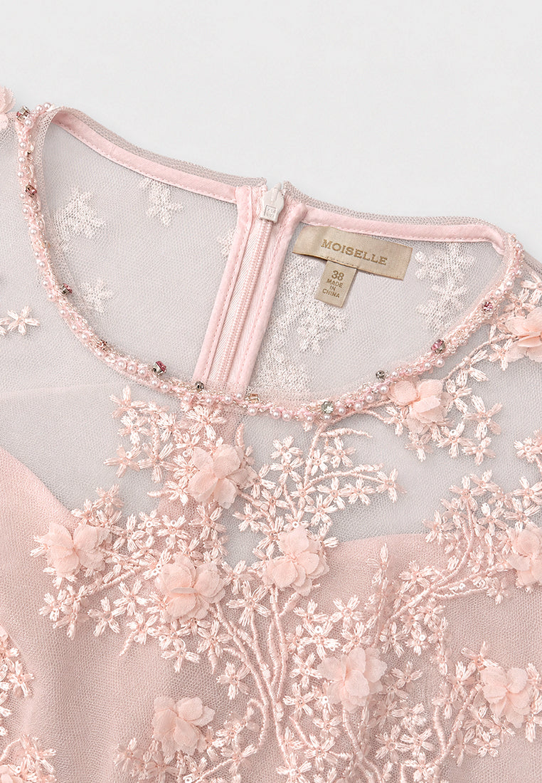 Rosé Florale Délicatesse Dress