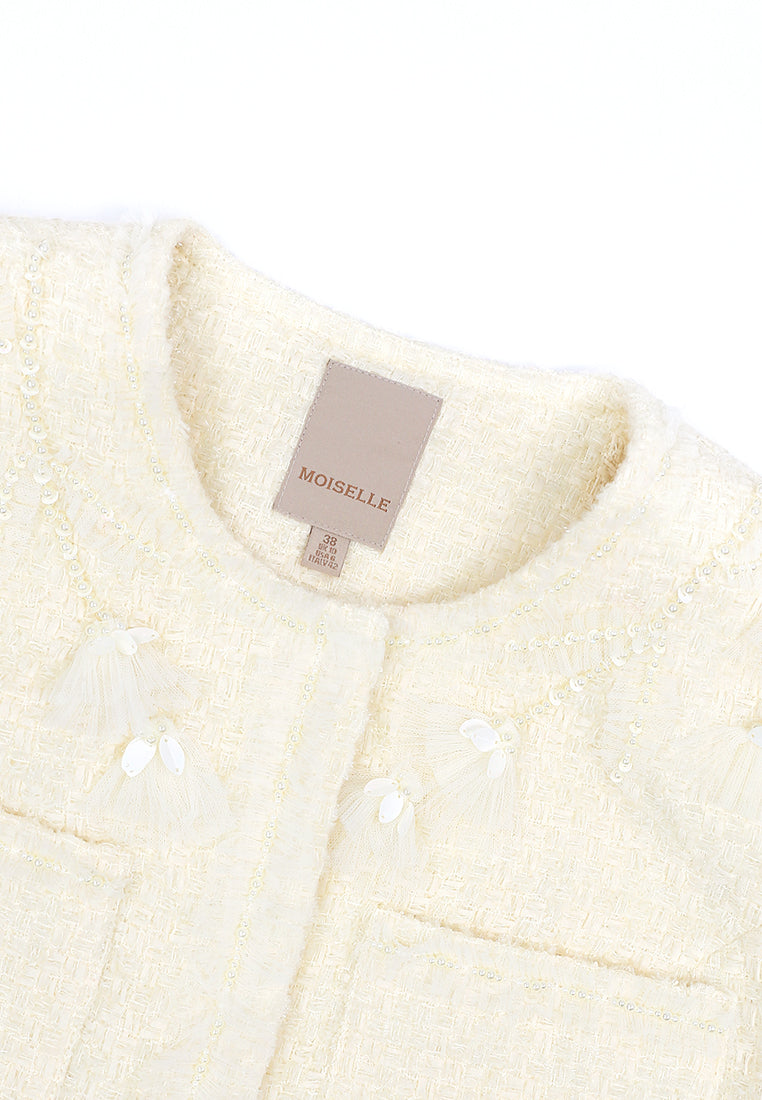 Crème Tweed Fleur Perle Jacket