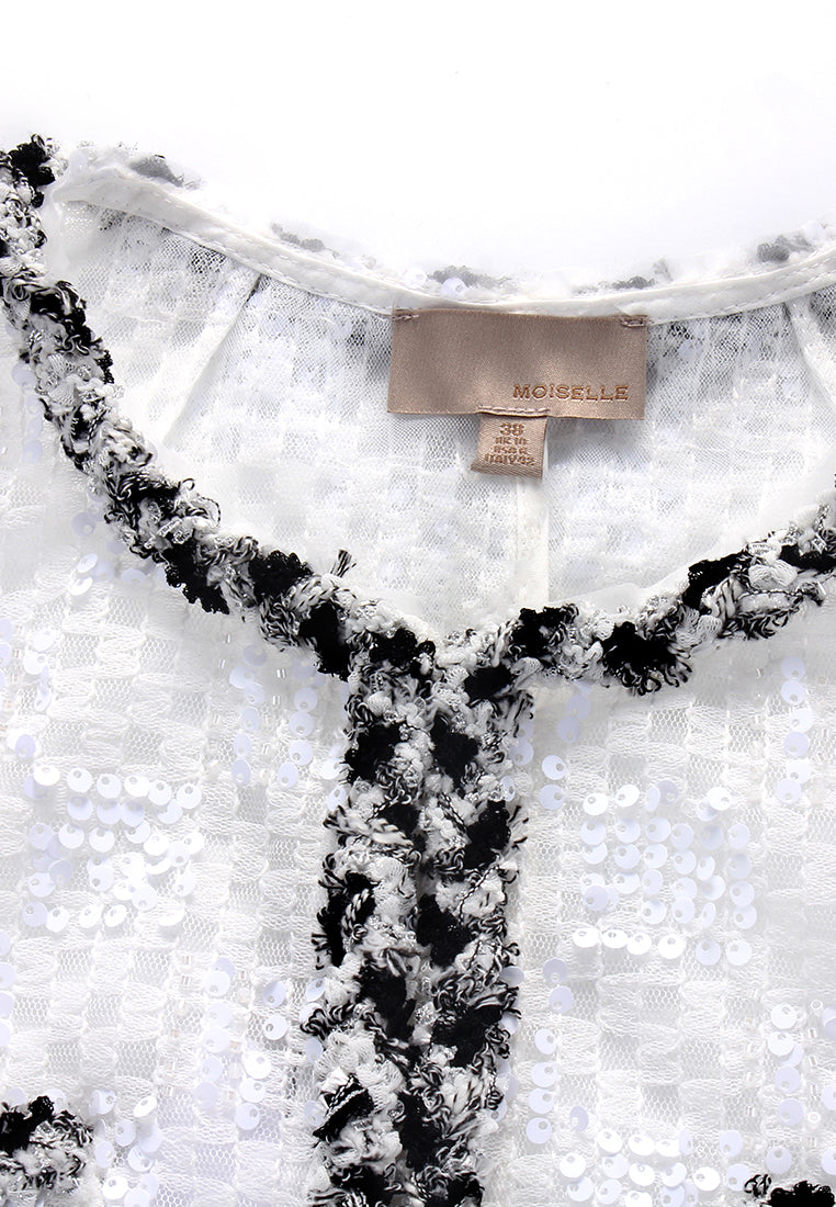 Contrast Lace Sequin Jacket