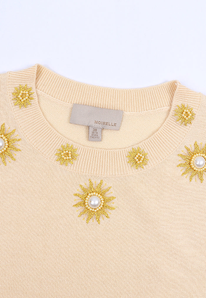 Soleil Impérial Embellished Knit Sweater