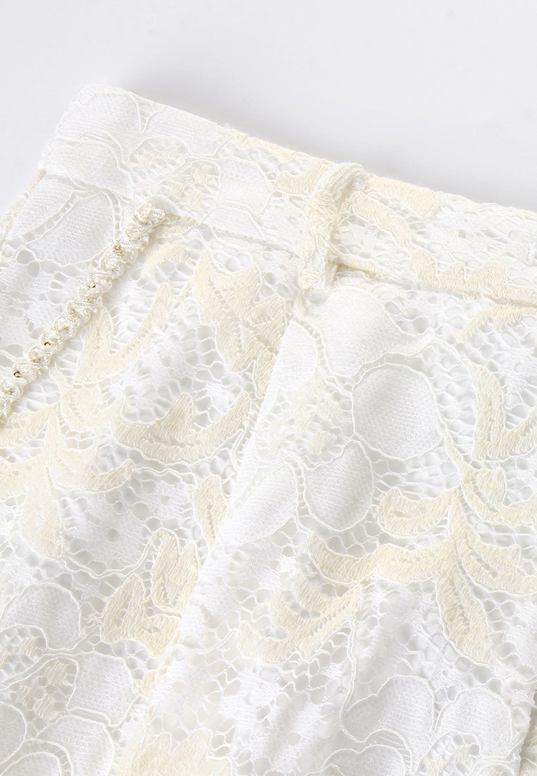 Perla Élégance Lace Wide Leg Pants