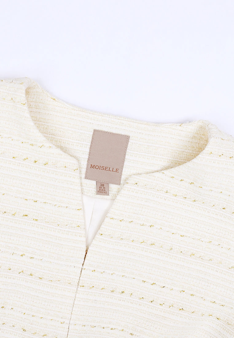Crème Tweed Rayure Jacket