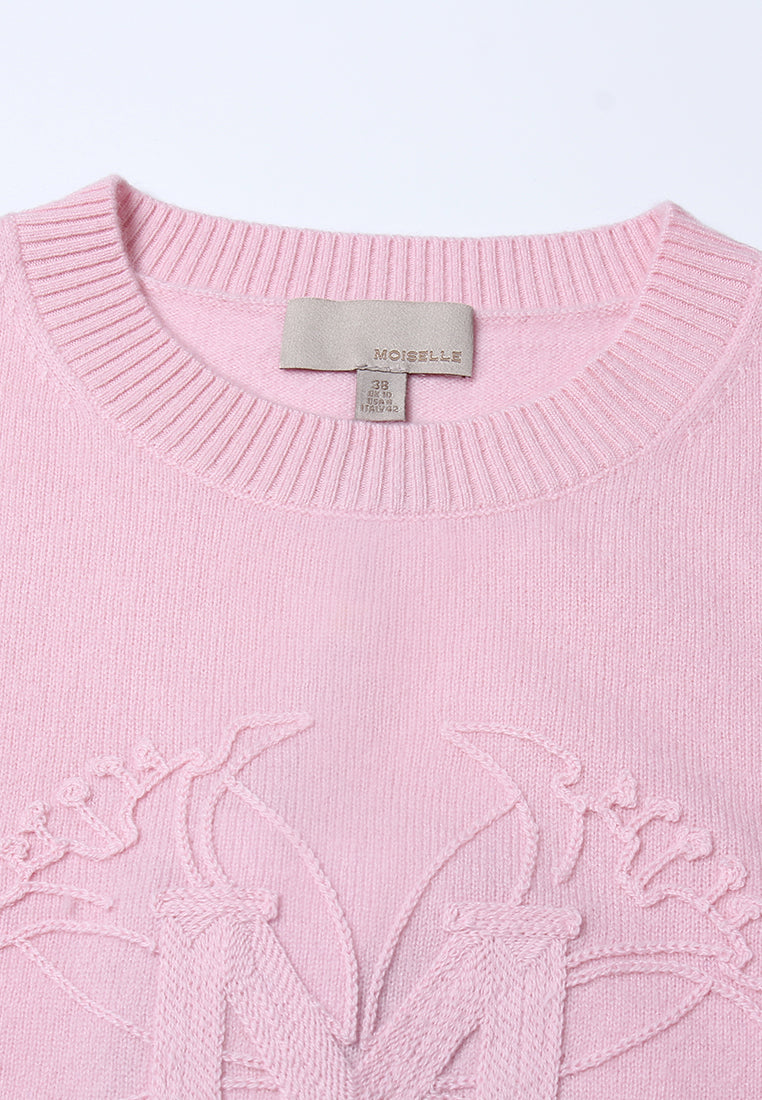 Emblem Embossed Knit Sweater