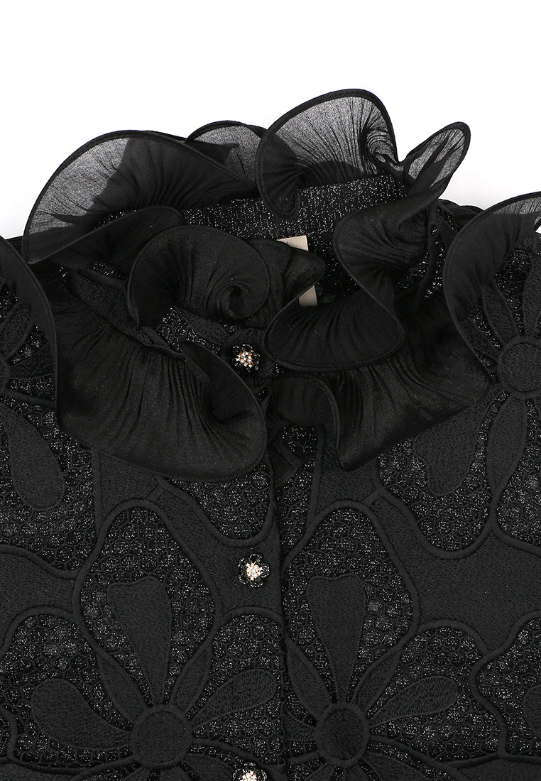 Noir Jardin Couture Lace Jacket