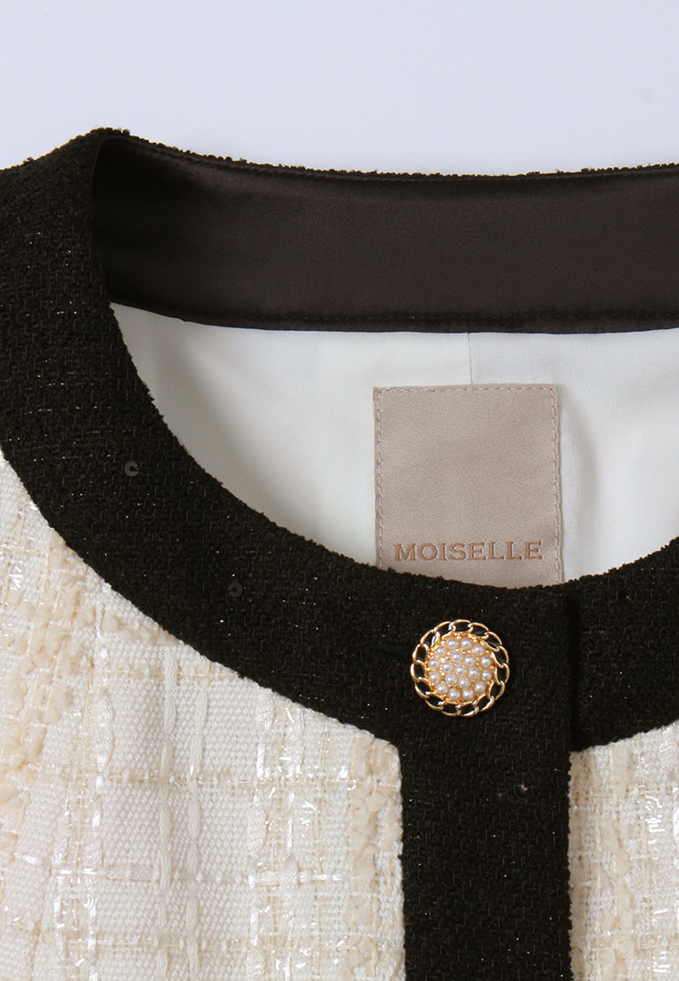 Lurex-Checked Tweed Jacket