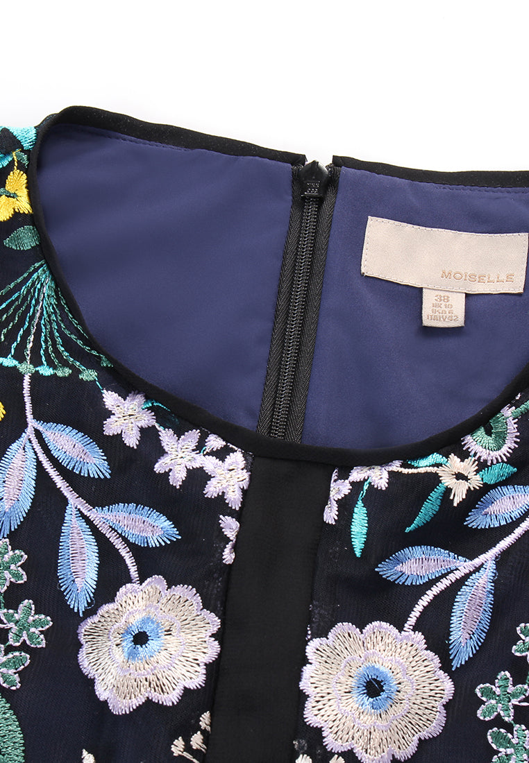 Noir Jardin Brodé Dress