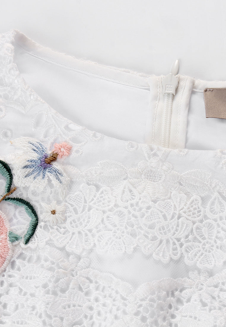 Ivory Dentelle Fleuris Dress